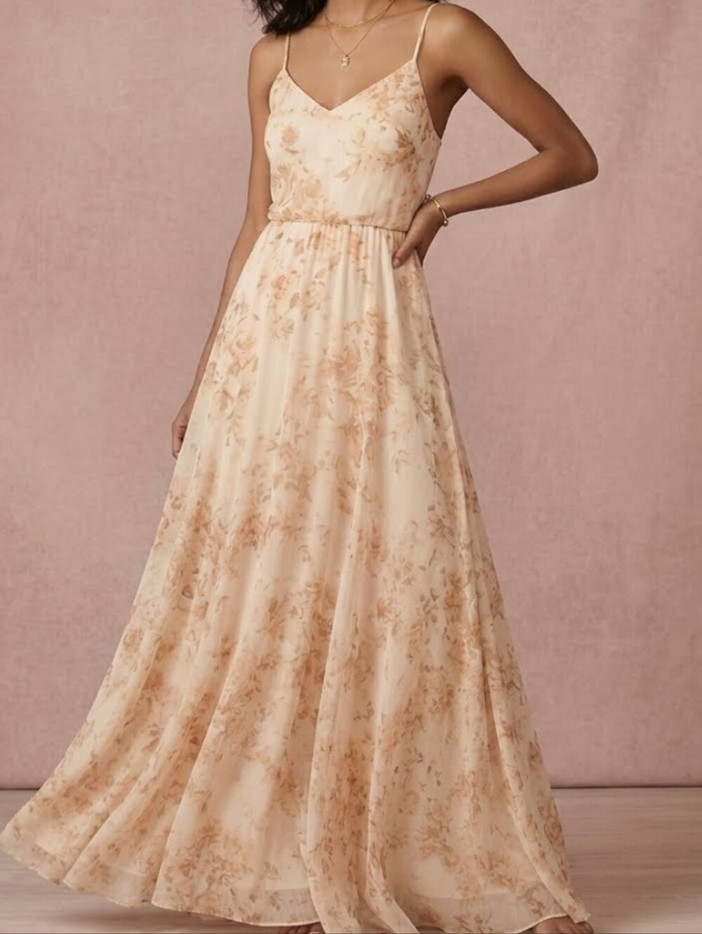 Jenny yoo  inesse Maxi Dress - Cream Blush
